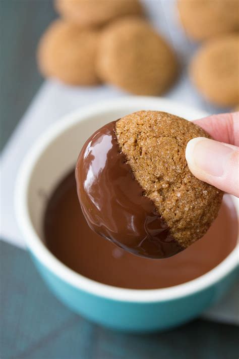 Chocolate Dipped Molasses Cookies Kristines Kitchen