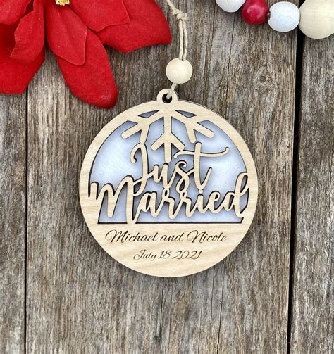 Home & Living :: Home Decor :: Ornaments :: Just Married Personalized