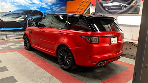 Range Rover Svr Satin Crome Red Concept Wraps