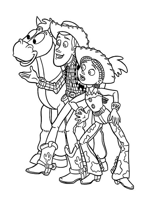 Printable Disney Toy Story Coloring Pages Woody Bullseye Toy Story