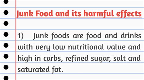 Essay On Junk Food And Its Harmful Effects In English Junk Food And