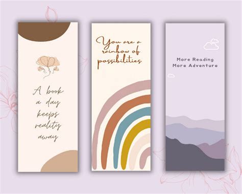 Aesthetic Bookmarks Printable Printable Templates
