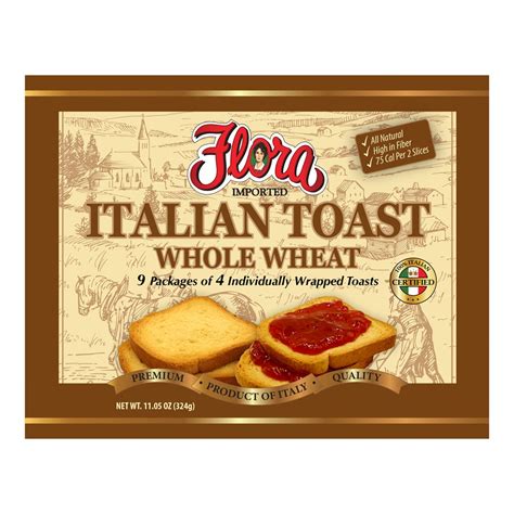 Flora Foods Hard Toast Italian Whole Wheat 36 Cout