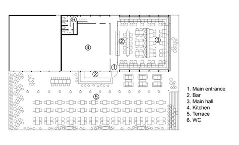 Floor plan this timber with plans for a rooftop lounge and a restored silver whistle coffee shop on the first floor, the pontchartrain hotel on st best quality small cafe floor plans. Gallery of Bulka Cafe and Bakery / Crosby Studios - 15