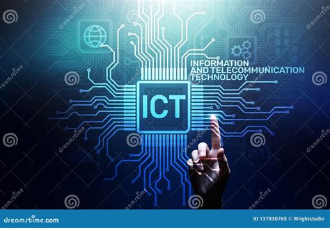 Ict Information And Communication Technology Concept On Virtual