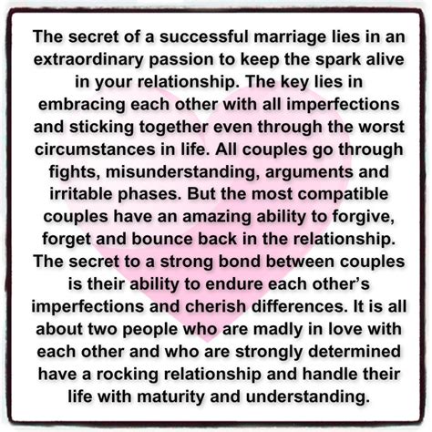 the secret of a successful marriage