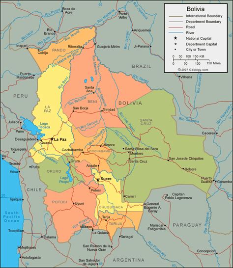 Bolivia Map And Bolivia Satellite Images