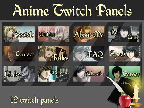 Anime Twitch Panels Digital File Download Etsy