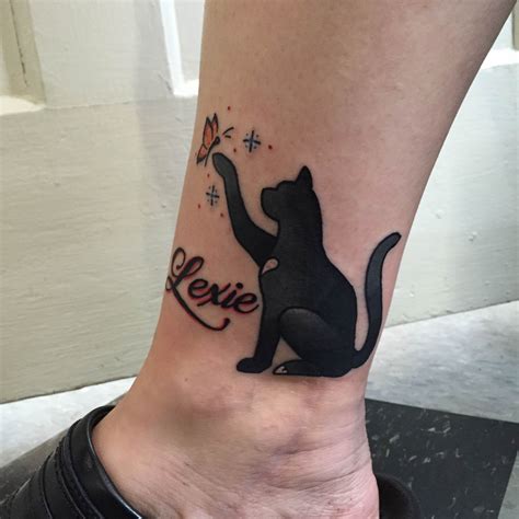 Memorial tattoo for my cat, Lexie. RIP my munchkin. | Black cat tattoos