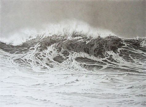 Big Waves Live Pencil Drawings Of Ocean Surf By Lee Mothes Wave