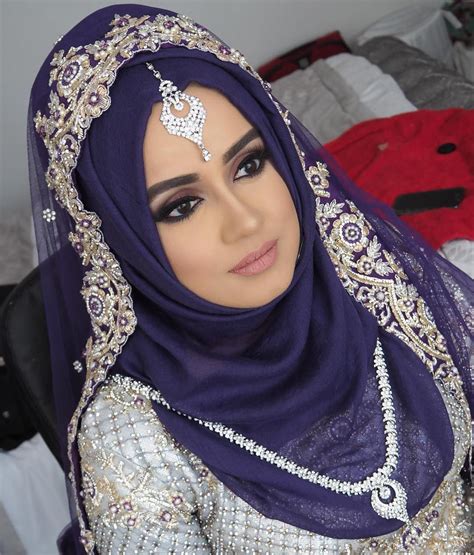 my stunning hijabi bride 👰 on her walima day 💜💜💜no trial 😍hijaab and makeup by anishasiddique