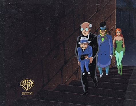 Batman The Animated Series Original Production Cel Mad Hatter Poison Ivy And Ventriloquist In