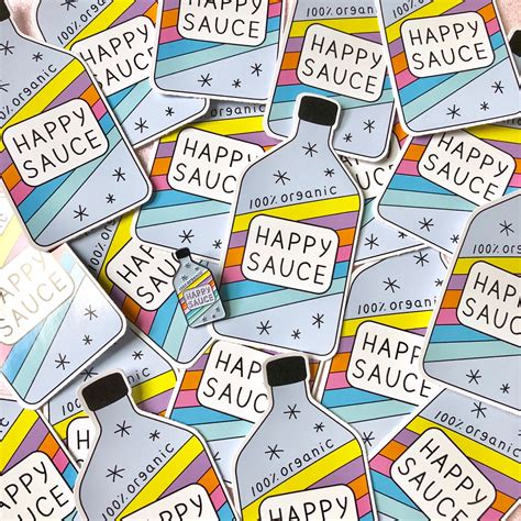 Happy Sauce Sticker Positivity Happiness And Rainbows Etsy