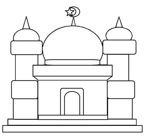 Gambar Masjid Yang Belum Diwarnai Pulp