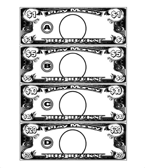 1 Dollar Play Money template | Templates at allbusinesstemplates.com
