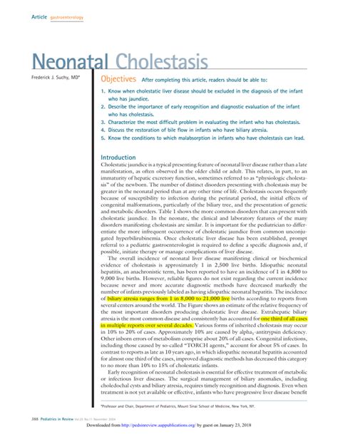 Neonatal Cholestasis