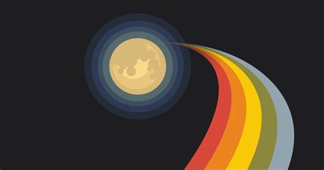 Ahoy Moon Rainbows Simple Simple Background Minimalism Hd Wallpaper