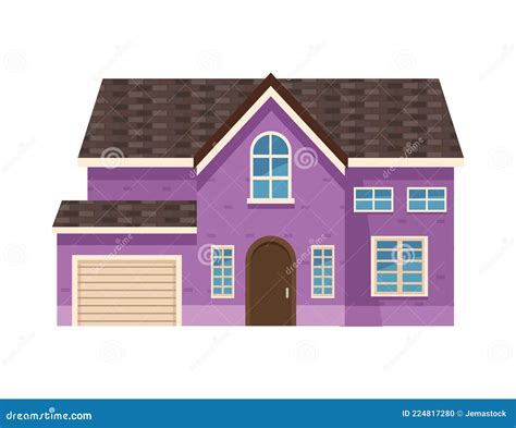 Purple House Front Stock Vector Illustration Of Purple 224817280
