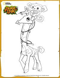 Animal jam coloring page to download and coloring. Animal Jam Giraffe Coloring Page