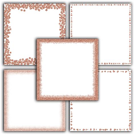 Rose Gold Glitter Borders Digital Paper By Shannon Keyser Thehungryjpeg