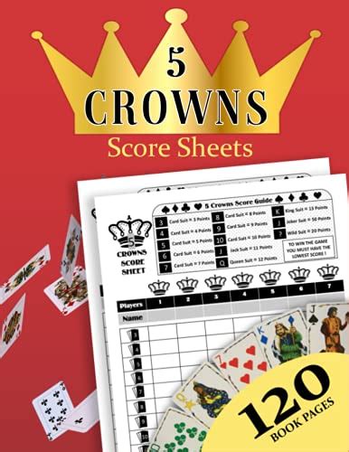 Five Crowns Score Sheets 120 Pages Large Pad L 5 Crowns Card Game