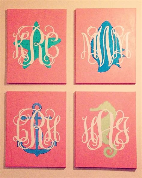 Paint A Canvas Any Color And Add A Monogram Such A Cute