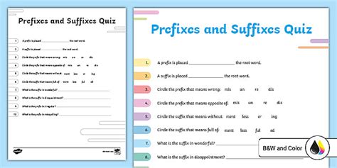Prefixes And Suffixes Quiz Teacher Made Twinkl