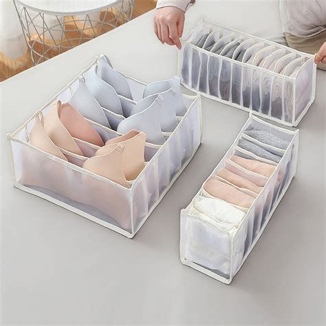 Mchoice Foldable Underwear Storage Boxes Compartments Underwear Organizer Drawer Divider Sock