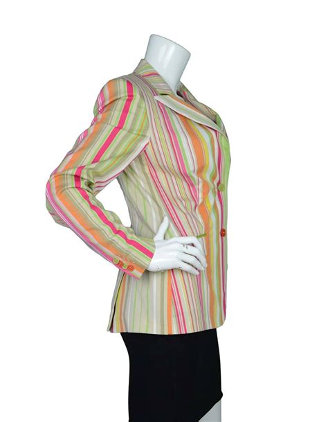 etro multi color striped cotton jacket sz 48 for sale at 1stdibs
