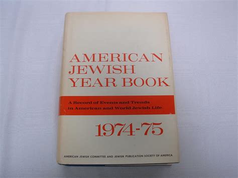American Jewish Year Book 1974 75 Books