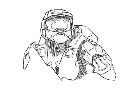 my first drawing in awhile so i decided to draw chief r halo