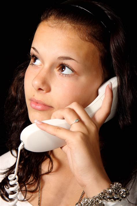 Young Woman With Telephone Free Stock Photo Public Domain Pictures