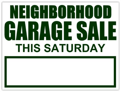 Neighborhood Garage Sale Sign Yard Sale Signs