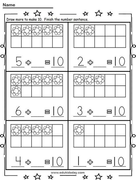 Addition 1 Digit Printable Worksheet Kindergartens