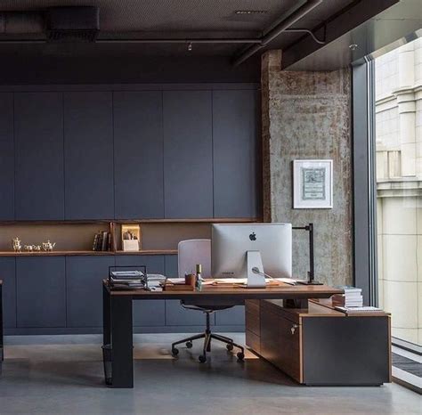 Dark Moody Office Design | Modern office design inspiration, Modern ...