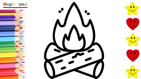 Como Dibujar Un Fuego Dibujos Para Niños 💓⭐ How To Draw A Fire