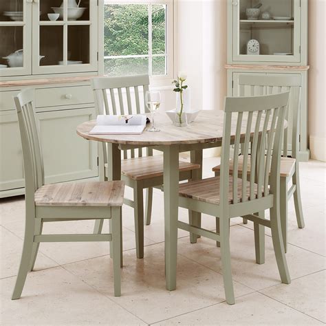 Florence Round Extended Table 92 117cm Sage Green Round Kitchen