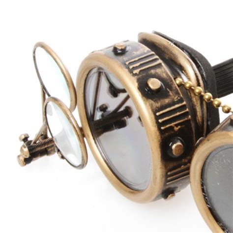 illustrious inventor steampunk goggles with eye loupe brass