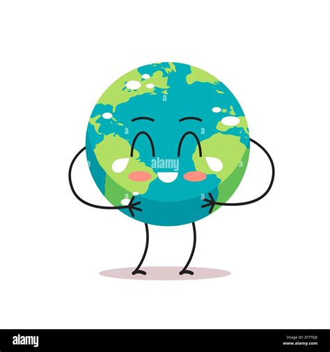 Sad Earth Character Crying Unhappy Cartoon Mascot Globe Personage Say