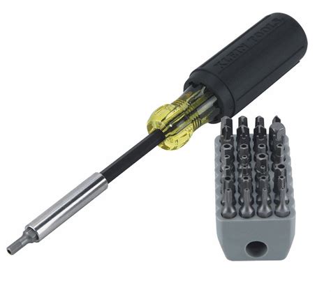 Klein Tools Multi Bit Screwdriver 32 Tips 7 12 In Overall Lg