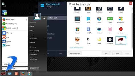 How To Add Start Menu To Windows 8 Change Start Button Icon Youtube