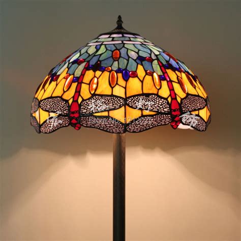 Antique Tiffany Floor Lamp Dragonfly Vintage Europe Style Living Room