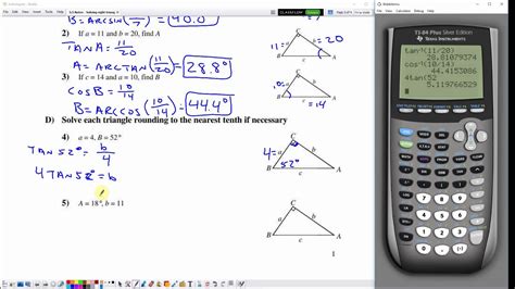 Solving Right Triangles Using Inverse Trig Functions Youtube