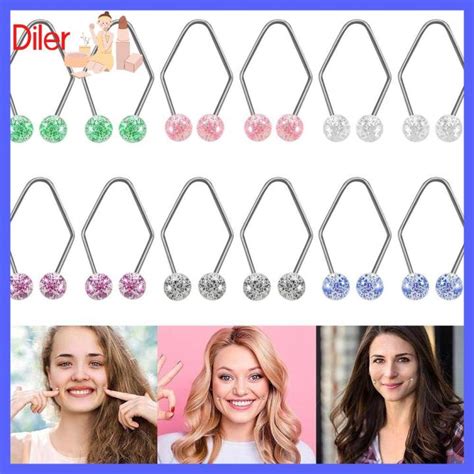 Diler 1pair Develop Natural Dimples Dimple Trainer Easy To Wear Alloy