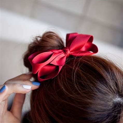 Korean Fashion Red Bowknot Hair Jewelry Cloth Weave Ribbon Bow Barrettes Elegant Women Haigrips