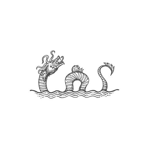 Premium Vector Leviathan Mythical Creature Sea Serpent Dragon