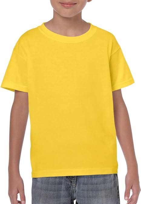 Yellow Boys Girls Childrens Kids Unisex Plain T Shirt Tee Shirt 100