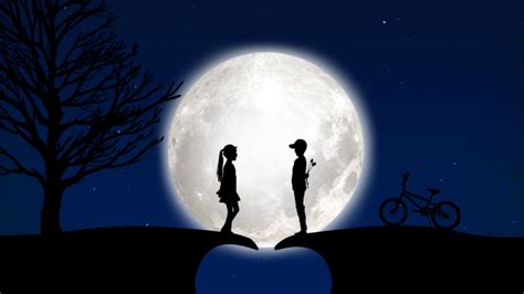 Download Wallpaper 1920x1080 Children Silhouettes Love