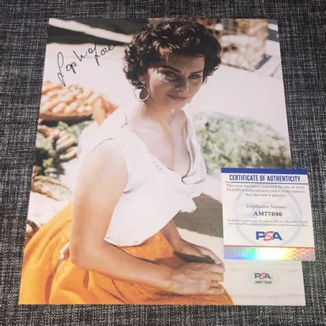 Sophia Loren Signed Autograph X Photo Sexy Actress Legend Psa Dna