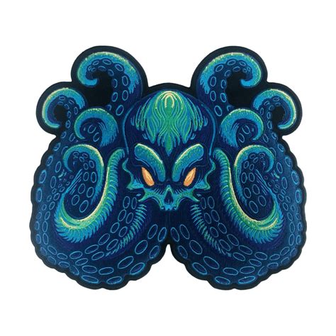 Blue Octopus Iron On Patch Makemypatch